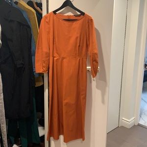 Deep orange dress from Zara -